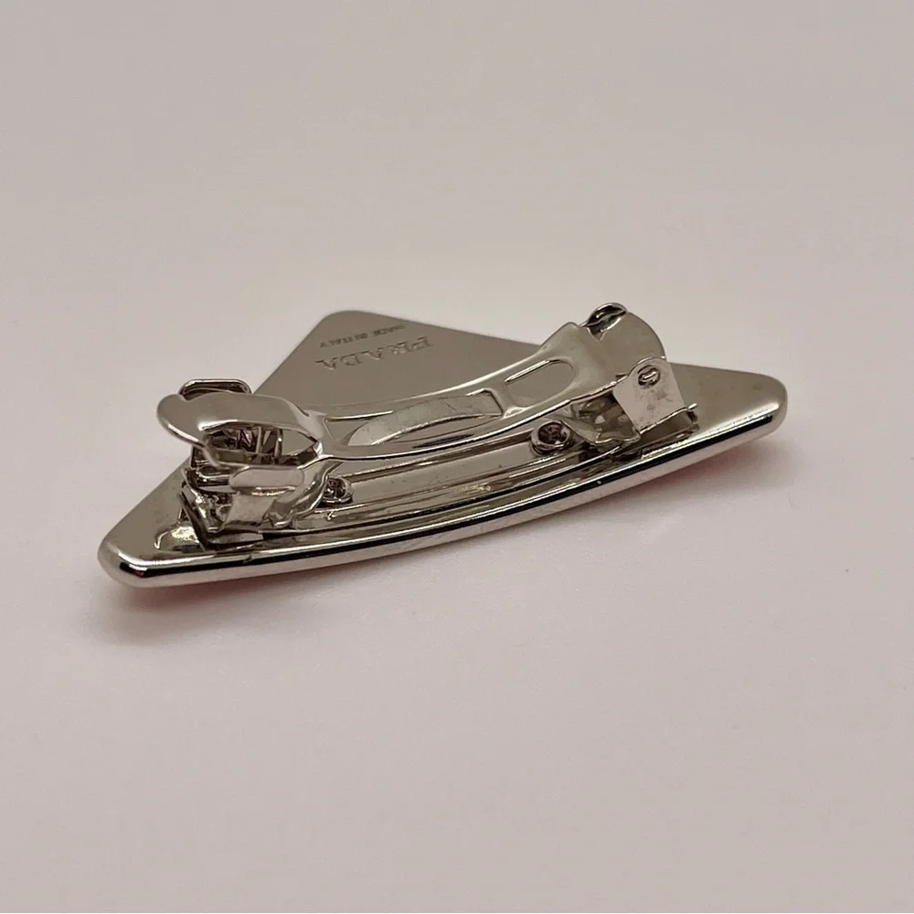 AUTHENTIC PRADA METAL HAIR CLIP - PINK - Picture 7 of 11